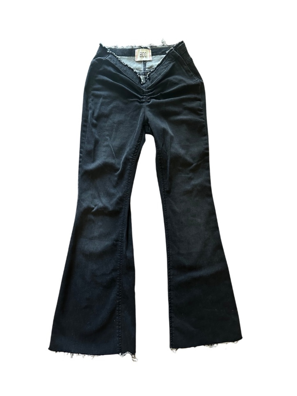 BDG Black Flare Jeans with Raw Hem